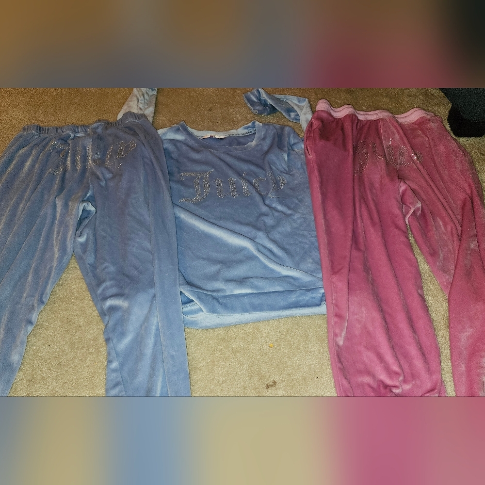 Blue Juicy Pj Set And Pink Juicy Pj Pants. Both Size Small.